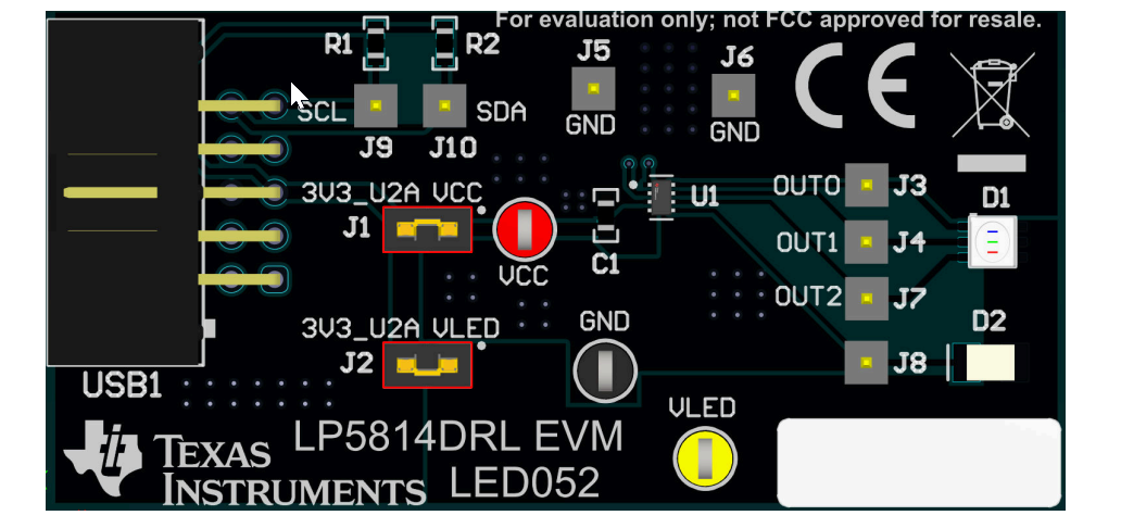 位置电路 - Texas Instruments LP5814/5DRLEVM评估模块